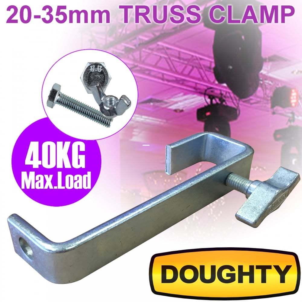 35mm Doughty Heavy Duty Truss Hook Clamp 40Kg Load C/W Bolts DJ Lighting *SALE*