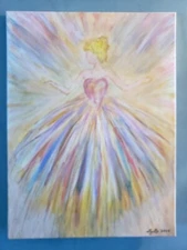 Hand Painted. Acrylic painting on canvas board "Dancing Ballerina Angel"