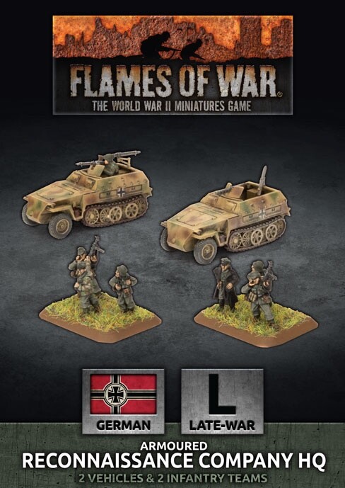 Armoured Reconnaissance Company HQ + SDKfz 250 Halftrack 15mm WWII GBX150 German