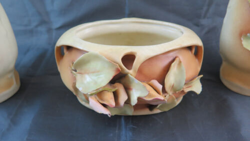 TRE VASI ANTICHI ART NOUVEAU IN CERAMICA STILE LIBERTY BARBOTINE FRANCIA BM15 - Imagen 3 de 14
