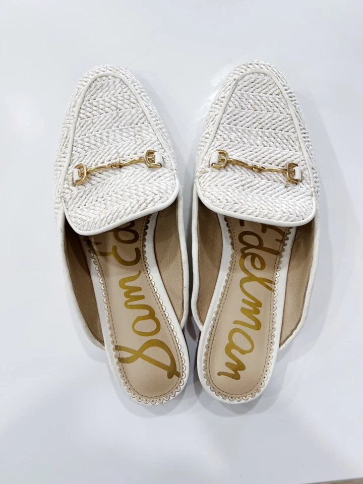 Mocasines Sam Edelman blancos sin cordones 7,5 (Linnie Bit Mule)