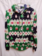 CHRISTMAS GIRLS FLEECE HOODIE SANTA TREES GIFTS SNOWFLAKES SIZE S 3-5