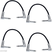 4pack 1ft foot Right Angle 90 degree guitar effects pedal board cord patch cable