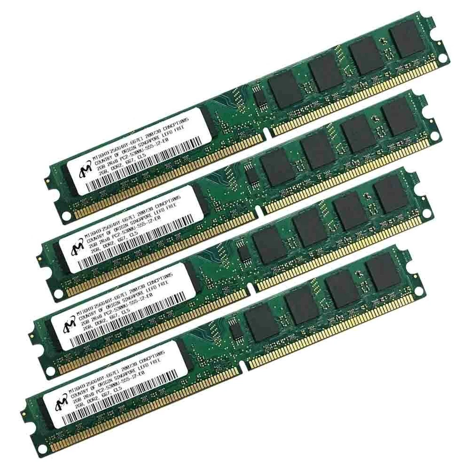 8GB 4x 2GB DDR2 667MHz PC2-5300U 240Pin Intel Desktop Memory SDRAM Micron ZT BT - Image 3 of 4