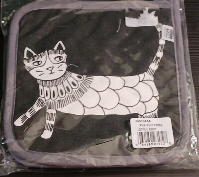Cat Purr Party Danica Jubilee Chef Potholders Set of 2 New Sealed Now Designs