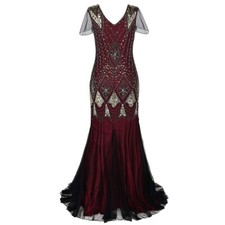 Wedding Party Maxi Gown Elegant Sequin Evening Formal Dresse Plus Size for Women