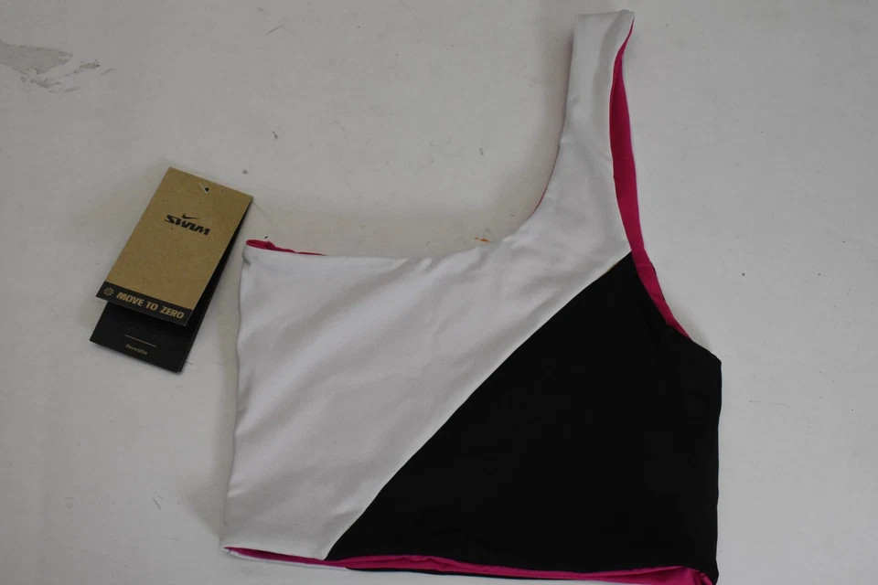 Nike женщин цвет блока 3-в-1 двусторонний бикини верхний черный розовый белый L $41 - Изображение 3 из 4