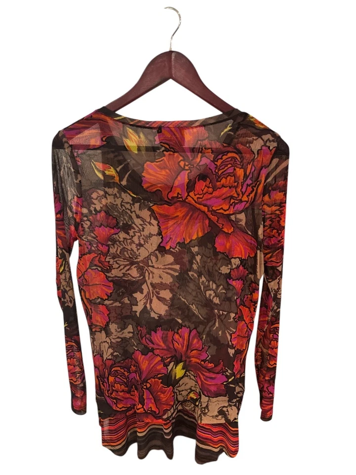 Топ Lynn Ritchie Silver Fairy с цветочным рисунком прозрачный с длинным рукавом средний нейлон - Изображение 2 из 4