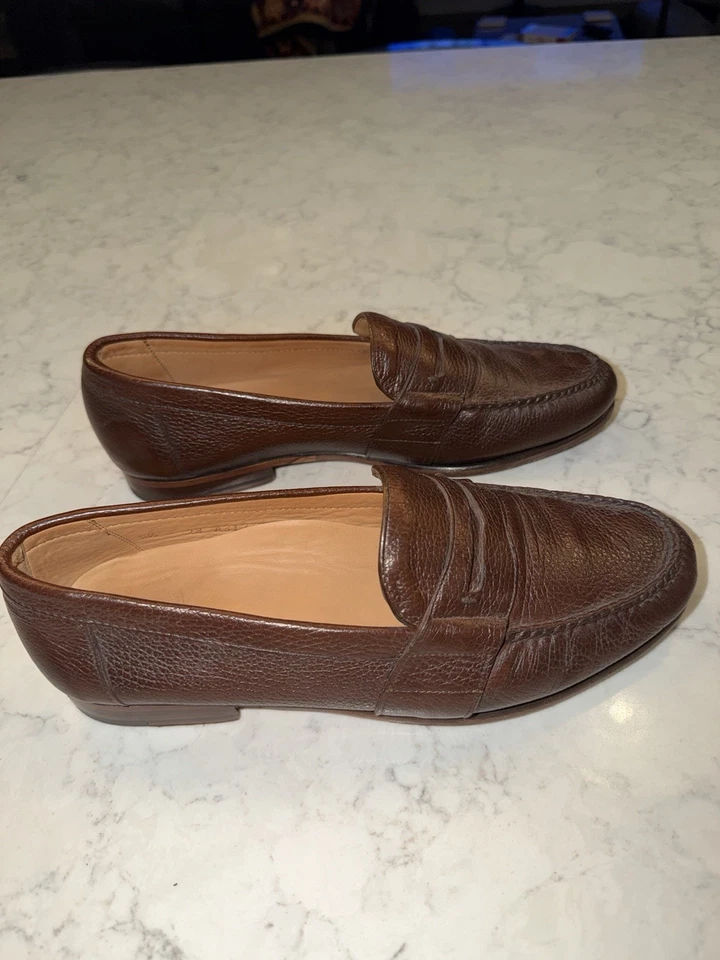 Zapatos Mocasines Deerskin 9 1/2 Hombre Cuero Marrón Foto 3 de 4