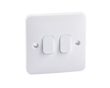 Image of Schneider Electric Lisse White Moulded - Double 2 Way Light Switch, 10AX, GGBL1