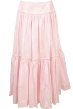 CHANEL PINK 2024 COTTON MAXI SKIRT FR 38 UK 10