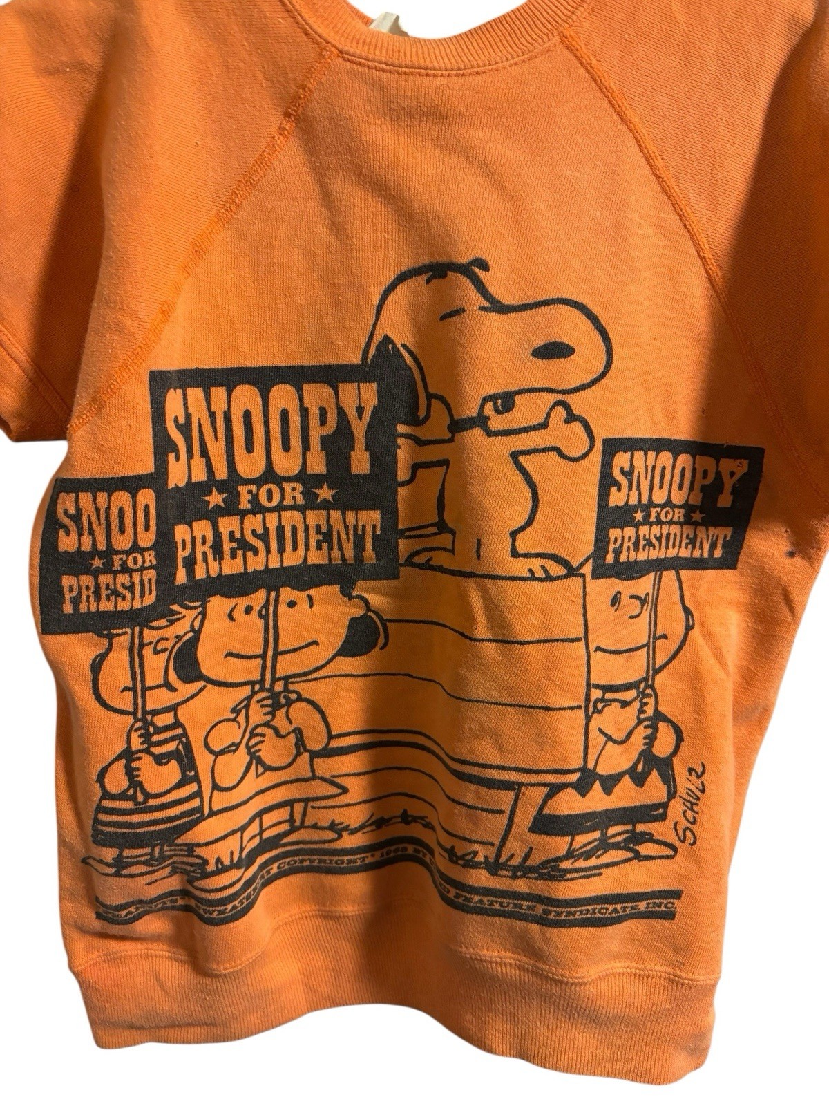 Vintage 1960s Snoopy for President Sweatshirt Peanuts Adult Small 18x22 Rare image 6