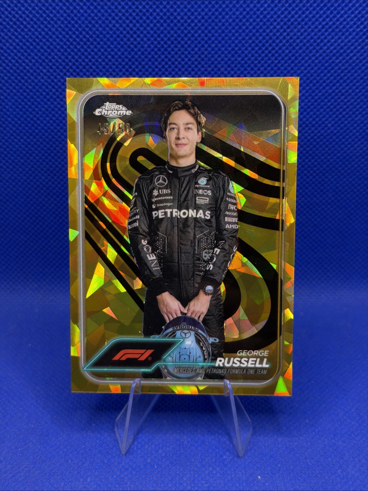 2024 Topps Chrome Sapphire Formula 1 F1 George Russell Portrait Gold /50 #5
