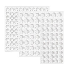 Cabinet Door Bumpers 4mm/5.5mm Thick - 3 Shapes 214 Pcs Variety Pack with Self-A
