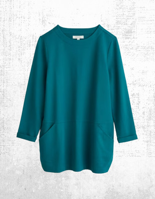 Womens Seasalt Jersey Tunic ¾ Sleeve Pockets Cotton Blue (A Bit Defect)