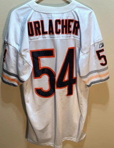 Brian Urlacher #54 Chicago Bears NFL Vintage NFC Reebok White Sewn Jersey 50