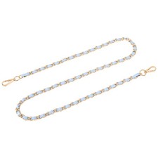 47" Purse Strap with Buckle for Shoulder and Cross Body Sky Blue Gold 