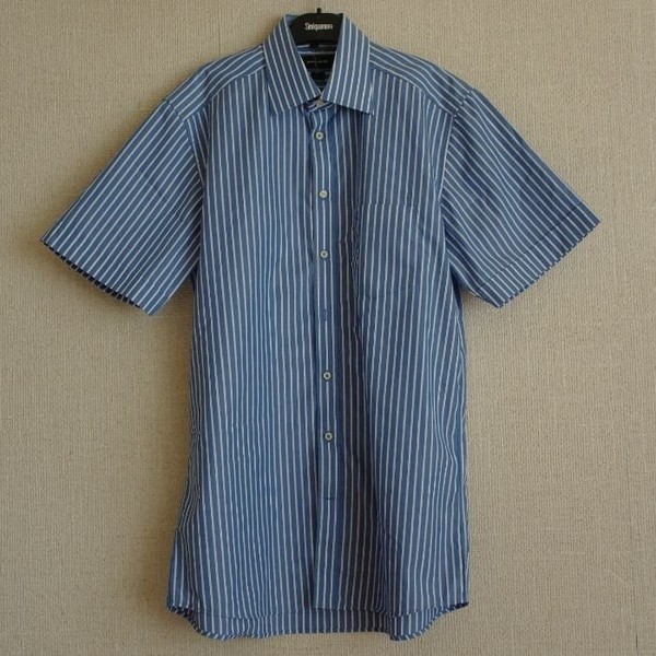 Men Pierre Cardin Shirt Navy Cotton 38