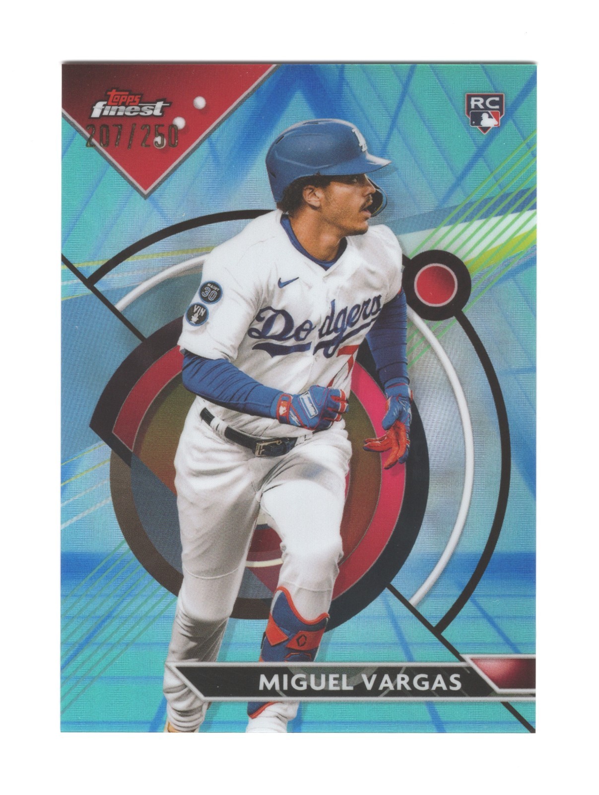 2023 Topps Finest Miguel Vargas  #33 Rookie RC Aqua Vapor Refractor /250
