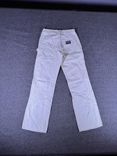 Vintage OshKosh B'gosh Pants youth 22x26 White Carpenter Talon Zip Workwear USA