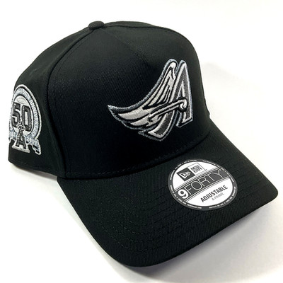 New Era Anaheim Angels Exclusive Blk Ice Blue UV 9FORTY A-Frame Snapback Hat Cap
