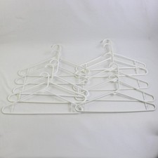 Lot of 10 Various Shades of White Clothing Hangers with Hooks