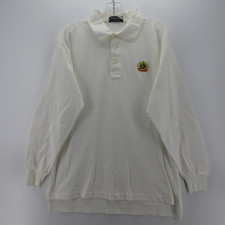 VINTAGE Burberrys Polo Shirt Men Medium White Pullover Golf Crest 90s USA 