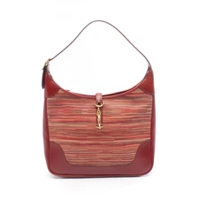 HERMES Trim 35 Shoulder Bag Vibrato leather Bordeaux Multicolor Used Women D GHW