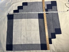 Sonoma Placemats Set Of 4, Blue & White Cotton 18”x18”, Hemmed Edges