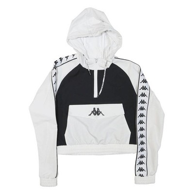 KAPPA Damen Schwarz-Weiß Logo Print Reißverschlussjacke XS Polyester-Mix