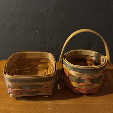 Vintage 1995 Carnation Baskets Hand Made Basket Made In USA + Bradford Basket