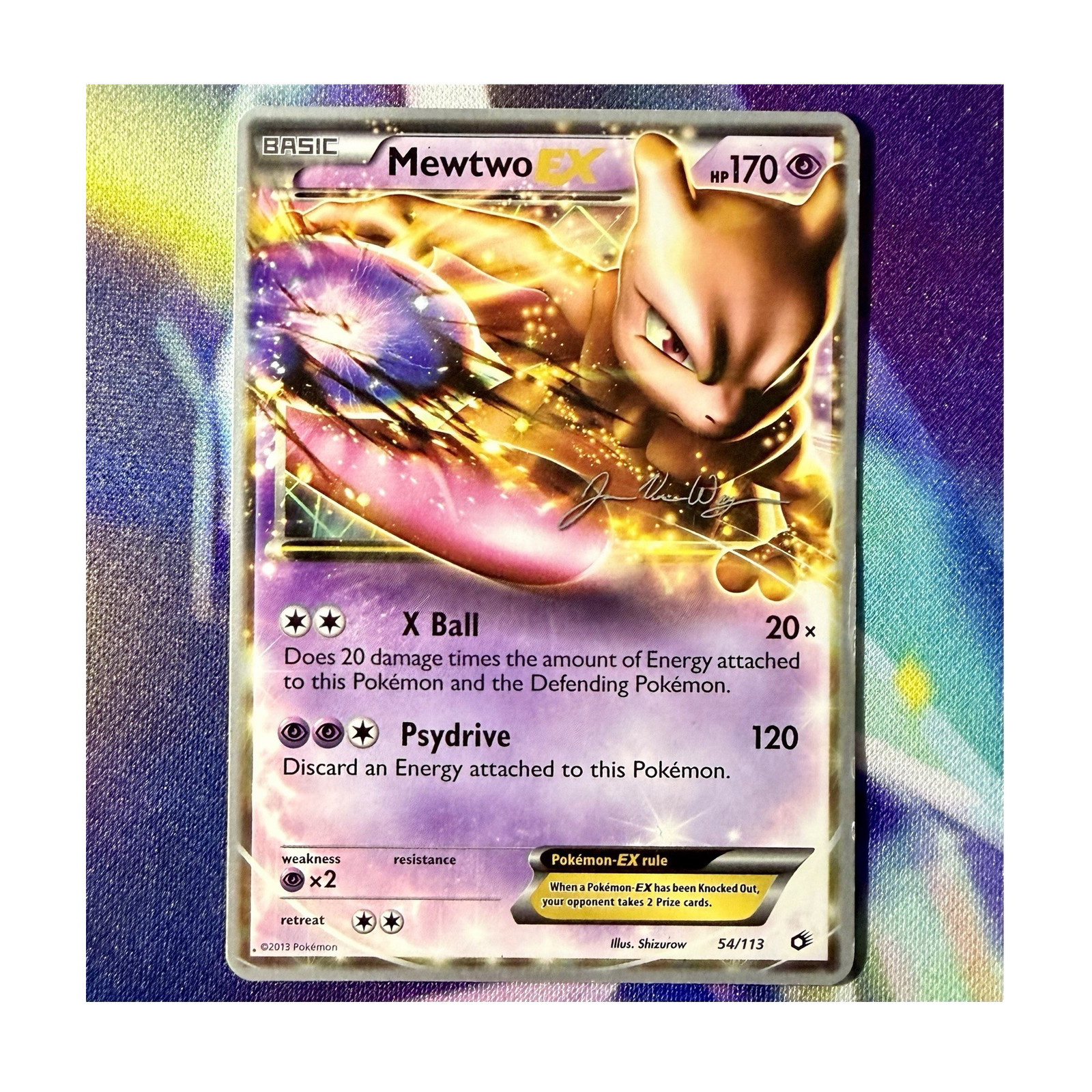 POKÉMON TCG MEWTWO EX LEGENDARY TREASURES! 54/115 2015 WORLD CHAMPIONSHIPS!