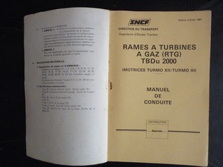 SNCF : RAMES A TURBINES A GAZ (RTG) TBDu 2000