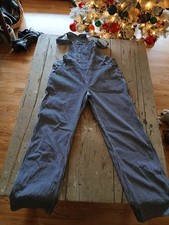 Dickies Men's Hickory Stripe Denim Bib Overalls Medium