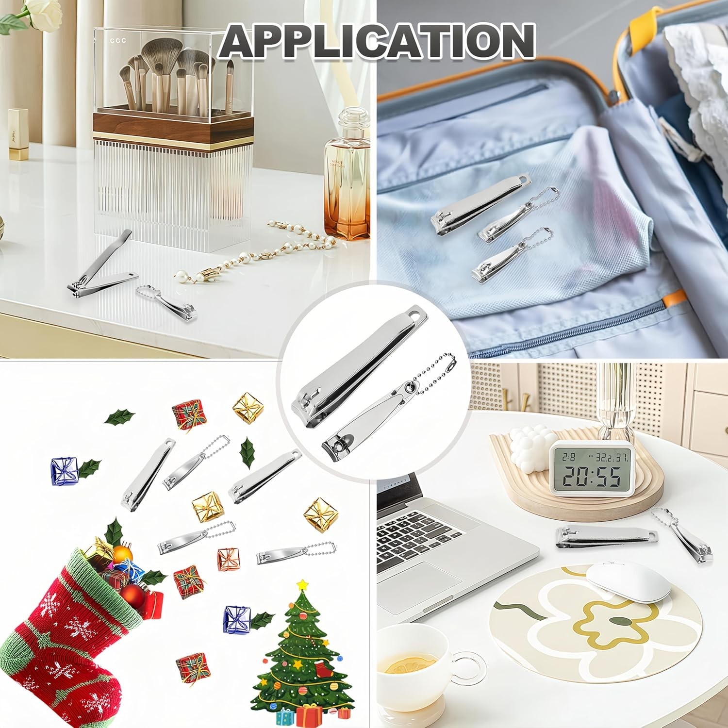 12-Piece Stainless Steel Fingernail & Toenail Clippers Set with File & Keychain