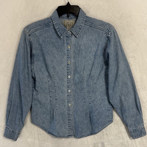 Vintage The Limited Pleated Denim Button Up Shirt Size M Western Prairie 90s - Bild 14 von 14