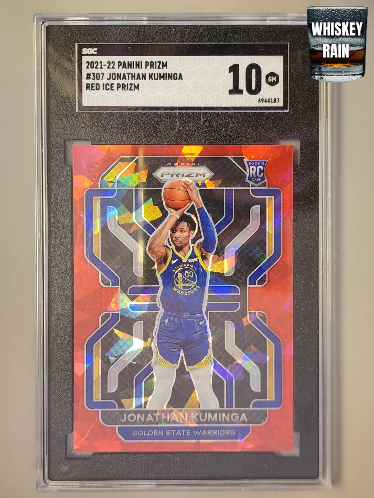 Jonathan Kuminga 2021-22 Panini Prizm Red Ice Prizm (RC) #307 SGC Gem Mint 10