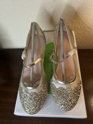 Gold Sparkle Dance Shoe Chasing Fireflies Girls Size 2