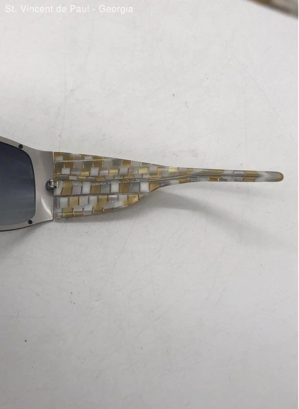Женские солнцезащитные очки Dolce & Gabbana Gold Silver & White Mosaic размер 413/8G-120 3N - Изображение 4 из 4