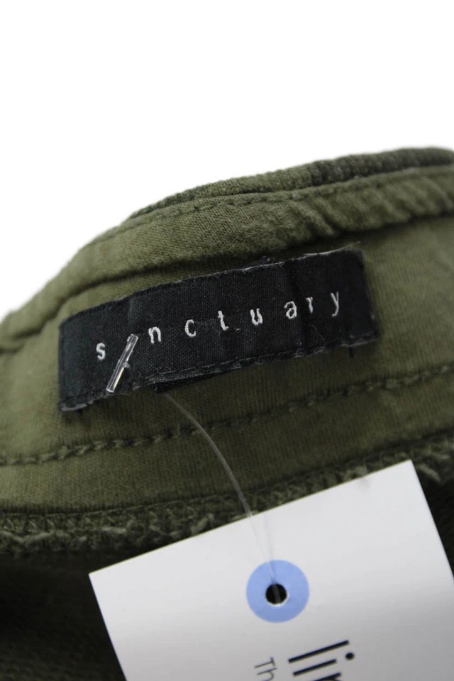 Pantalones de chándal Sanctuary para mujer tiro medio con cordón camuflaje verde talla mediana Foto 4 de 4