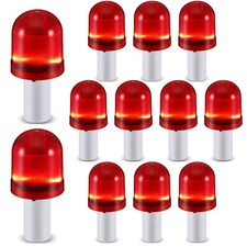 VIHOSE 12 Pcs LED Traffic Cone Lights Flasher with red and white