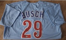 Michael Busch Signed Chicago Cubs Chi Town Powder Blue Jersey (Beckett)