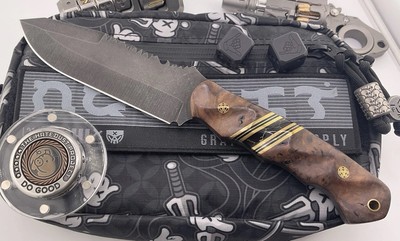 Half Face Blades Zeus Redwood Burl Black/Gold Trustone Brass Mosaic Pins