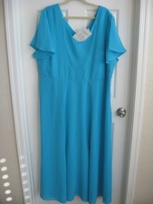 NEW  Turquoise Chiffon Maxi Dress - Size 22W