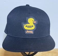 Black Open Road Snap Back Jeep Duck Flat Bill Hat Cap One Size Adjustable