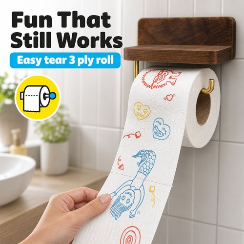 Renova Kids Toilet Paper - 4 Rolls/Pack, 3-Ply, 160 Sheets, Novelty, Cartoon - Picture 10 of 12