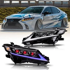 USED LED Projector Headlights For Toyota Camry 2018-2024 Lamps W/Red Devil Eyes
