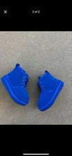 New Blue Uggs Kids Size 10c Classic Suede Boots with Sheepskin Lining