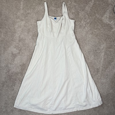 Old Navy Dress Womens L Beige Linen Neutral Boho Coastal Cottage Beachy  Summer | eBay