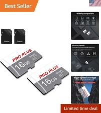 2 Pack TF Card 16GB with Adapter, High Speed Memory Card, UHS-I C10 A1 Memory...